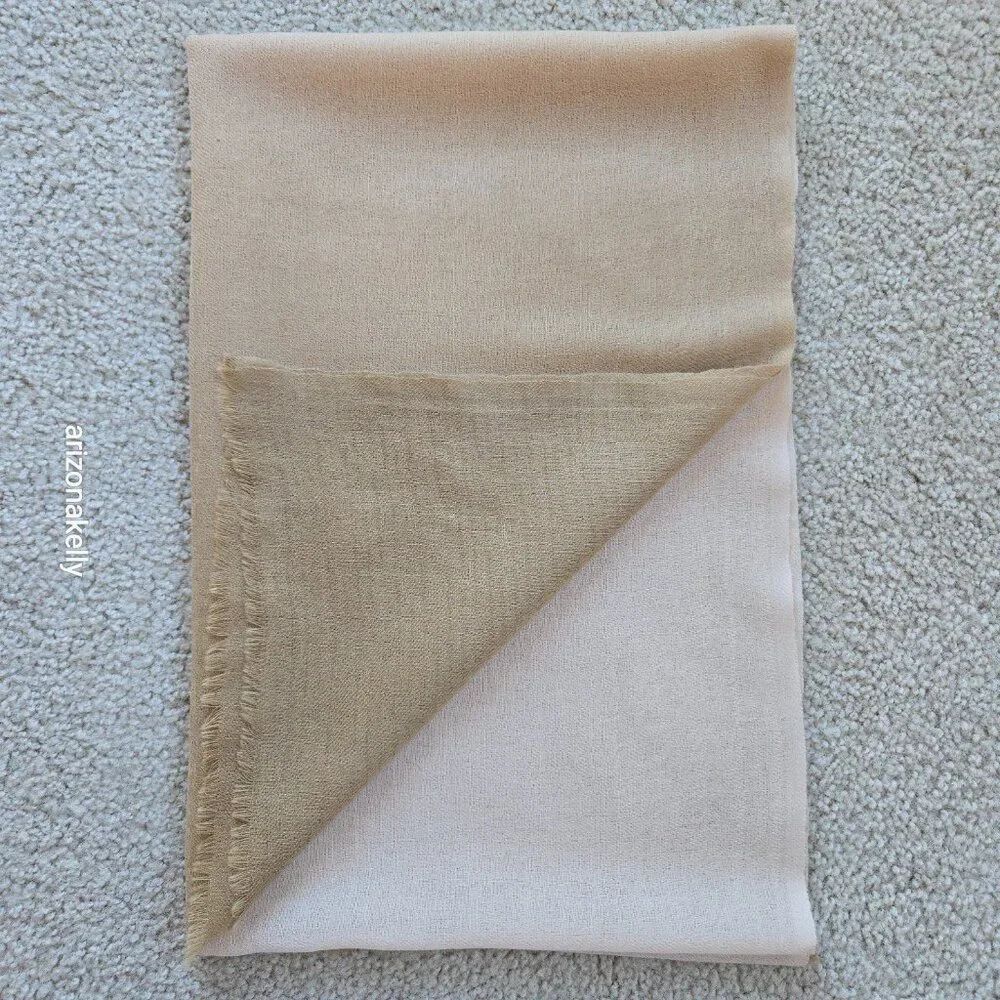J. Crew Wool Scarf Ombre Gradient Tan to Cream